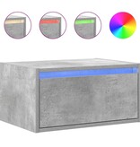 VidaXL Nachtkastje met LED's wandgemonteerd betongrijs