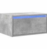 VidaXL Nachtkastje met LED's wandgemonteerd betongrijs