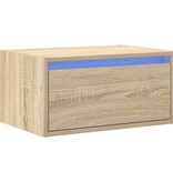 VidaXL Nachtkastje met LED's wandgemonteerd sonoma eikenkleurig