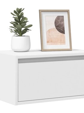 VidaXL Nachtkastjes met LED's 2 st wandgemonteerd wit