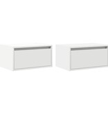 VidaXL Nachtkastjes met LED's 2 st wandgemonteerd wit