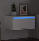 VidaXL Nachtkastje met LED-verlichting wandgemonteerd wit