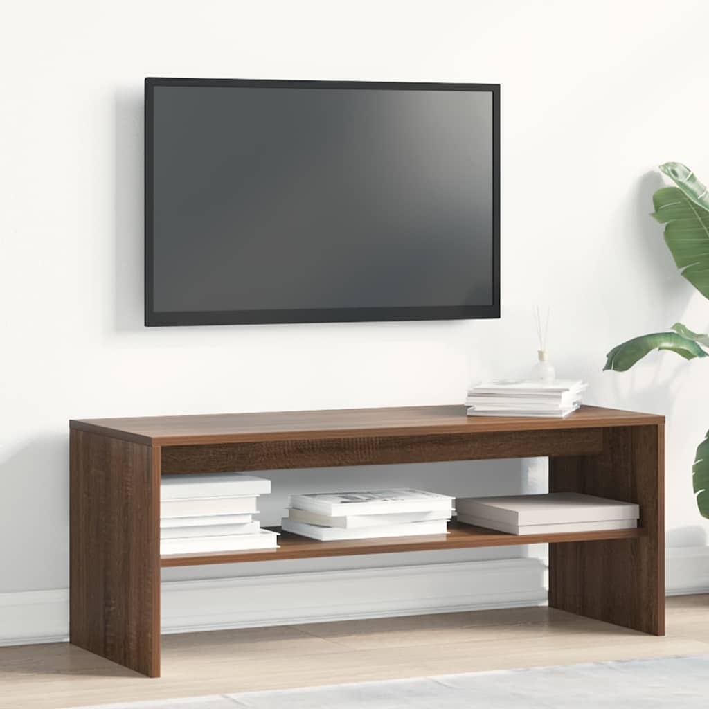 VidaXL Tv-meubel 100x40x40 cm bewerkt hout bruin eikenkleur