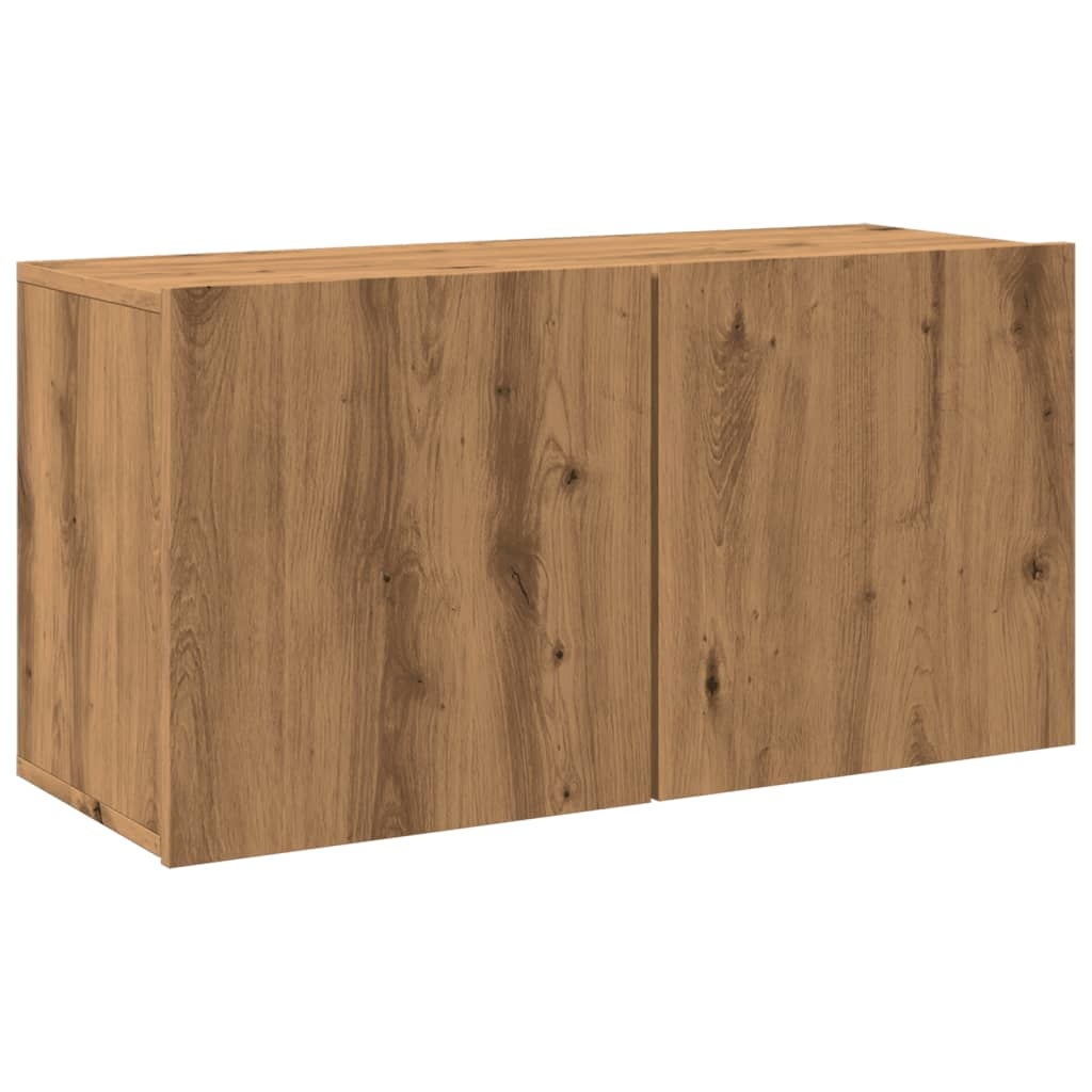 VidaXL Tv-meubel wandgemonteerd 80x30x41 cm artisanaal eikenkleurig