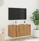 VidaXL Tv-meubel wandgemonteerd 80x30x41 cm artisanaal eikenkleurig