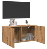 VidaXL Tv-meubel wandgemonteerd 80x30x41 cm artisanaal eikenkleurig