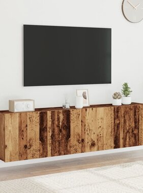 VidaXL Tv-meubels 2 st wandgemonteerd 80x30x41 cm oud houtkleurig