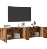 VidaXL Tv-meubels 2 st wandgemonteerd 80x30x41 cm oud houtkleurig