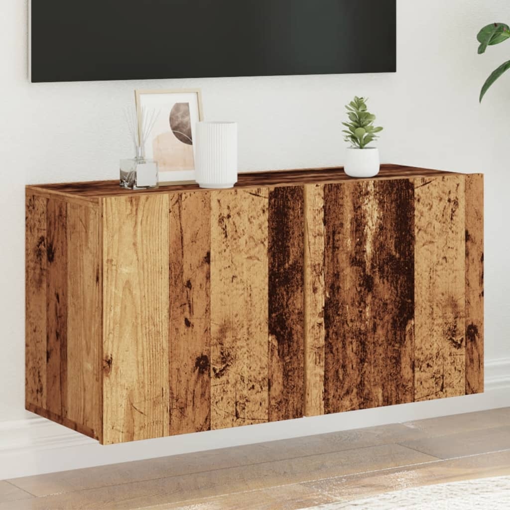 VidaXL Tv-meubel wandgemonteerd 80x30x41 cm oud houtkleurig