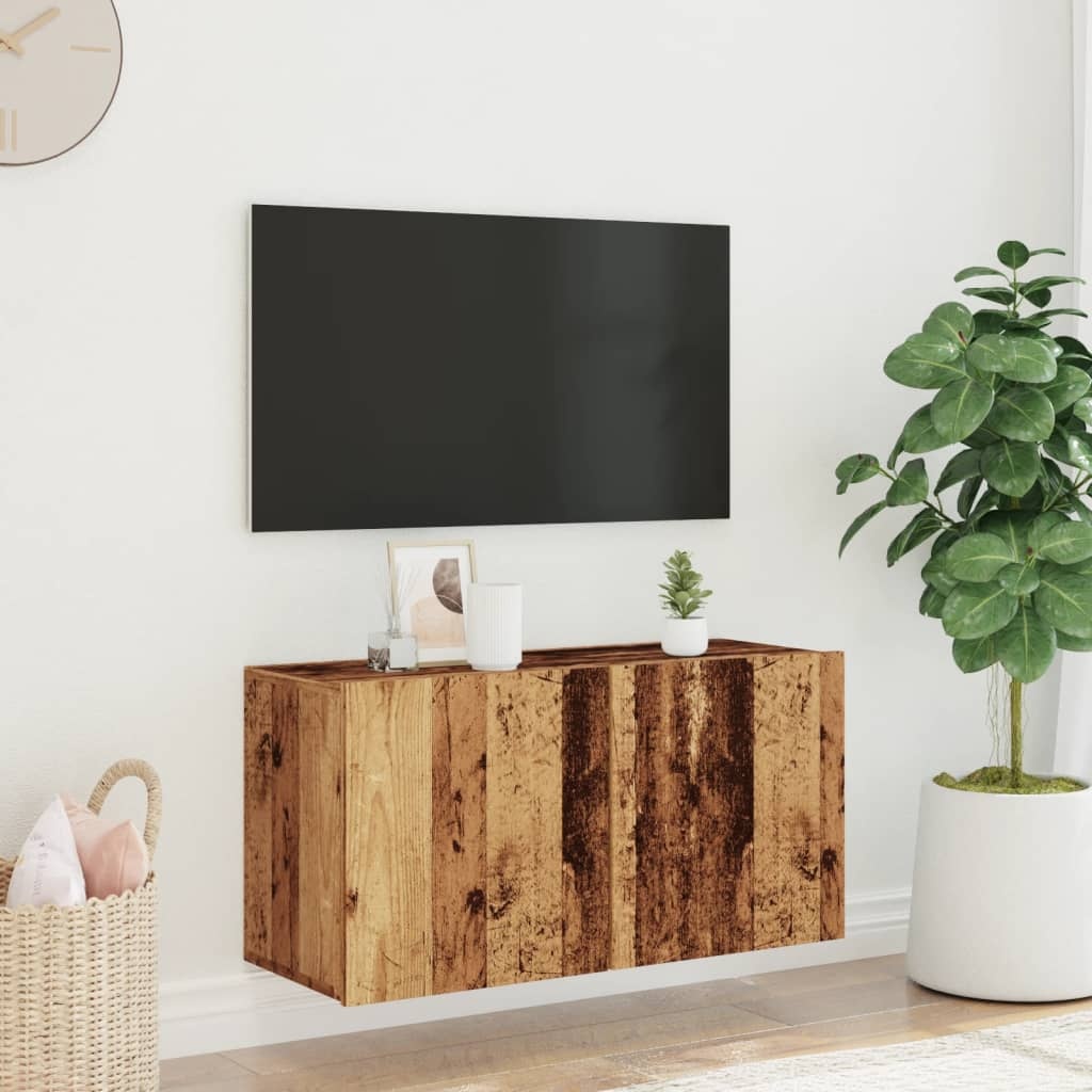 VidaXL Tv-meubel wandgemonteerd 80x30x41 cm oud houtkleurig