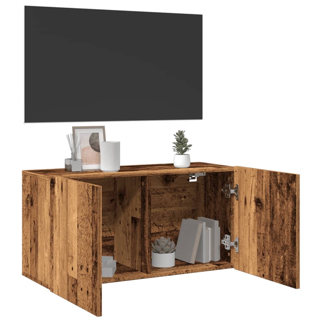 VidaXL Tv-meubel wandgemonteerd 80x30x41 cm oud houtkleurig