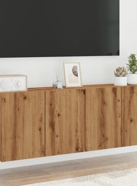 VidaXL Tv-meubels 2 st wandgemonteerd 60x30x41cm artisanaal eikenkleur