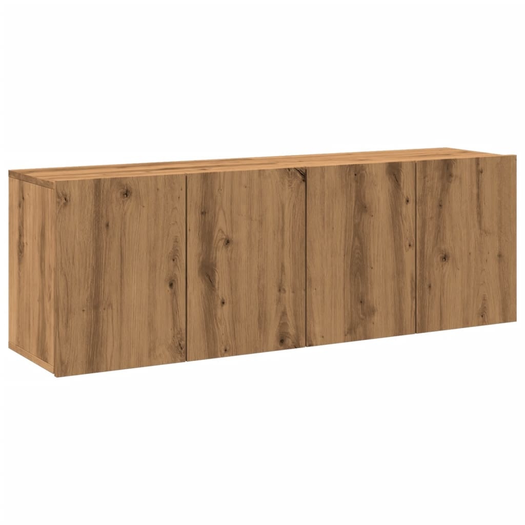 VidaXL Tv-meubels 2 st wandgemonteerd 60x30x41cm artisanaal eikenkleur