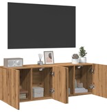 VidaXL Tv-meubels 2 st wandgemonteerd 60x30x41cm artisanaal eikenkleur
