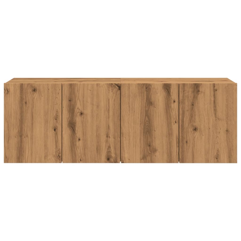 VidaXL Tv-meubels 2 st wandgemonteerd 60x30x41cm artisanaal eikenkleur