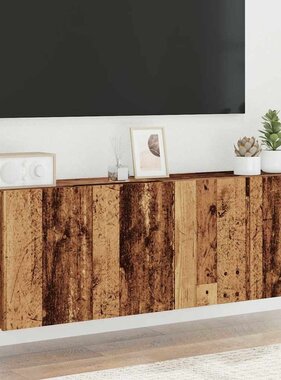 VidaXL Tv-meubels 2 st wandgemonteerd 60x30x41 cm oud houtkleurig