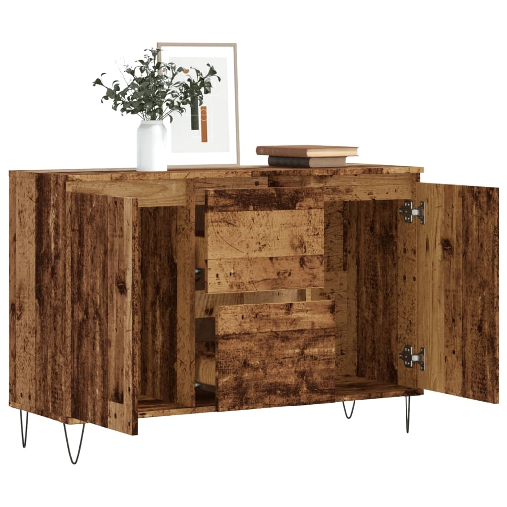 VidaXL Dressoir 104x35x70 cm bewerkt hout oud houtkleurig