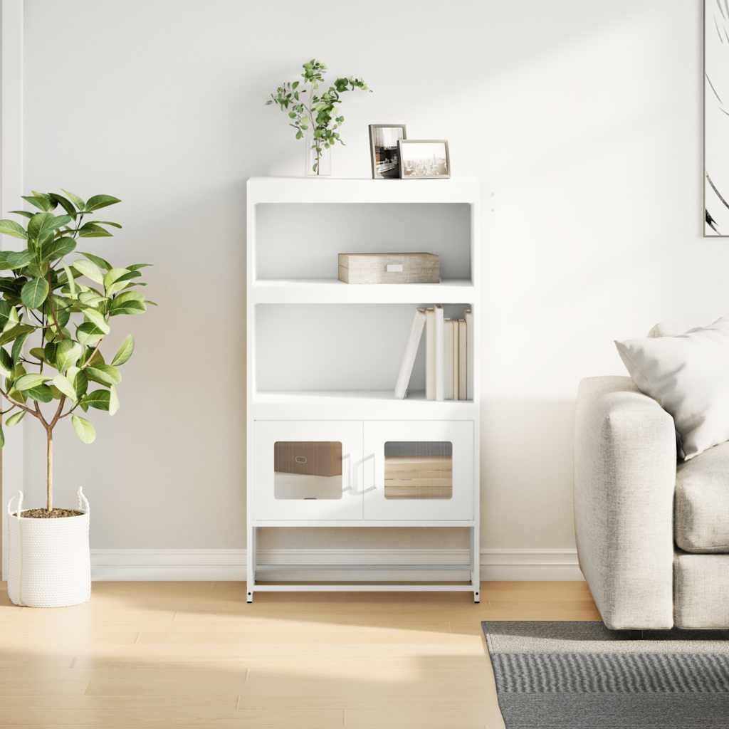 VidaXL Hoge kast 68x39x123 cm staal wit