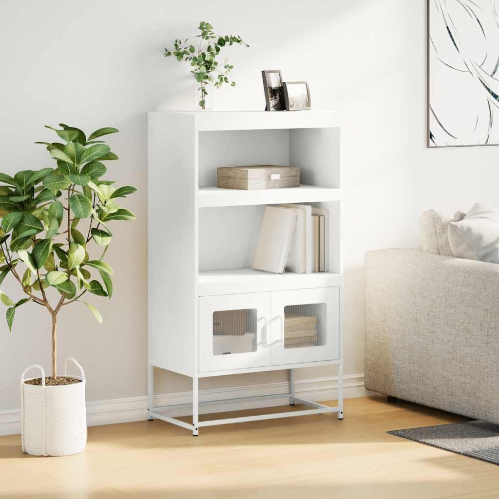 VidaXL Hoge kast 68x39x123 cm staal wit