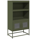 VidaXL Hoge kast 68x39x123 cm staal olijfgroen