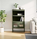 VidaXL Hoge kast 68x39x123 cm staal olijfgroen