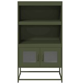 VidaXL Hoge kast 68x39x123 cm staal olijfgroen