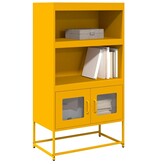 VidaXL Hoge kast 68x39x123 cm staal mosterdgeel