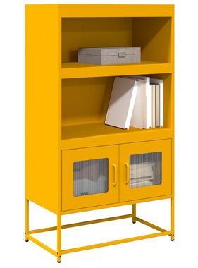 VidaXL Hoge kast 68x39x123 cm staal mosterdgeel