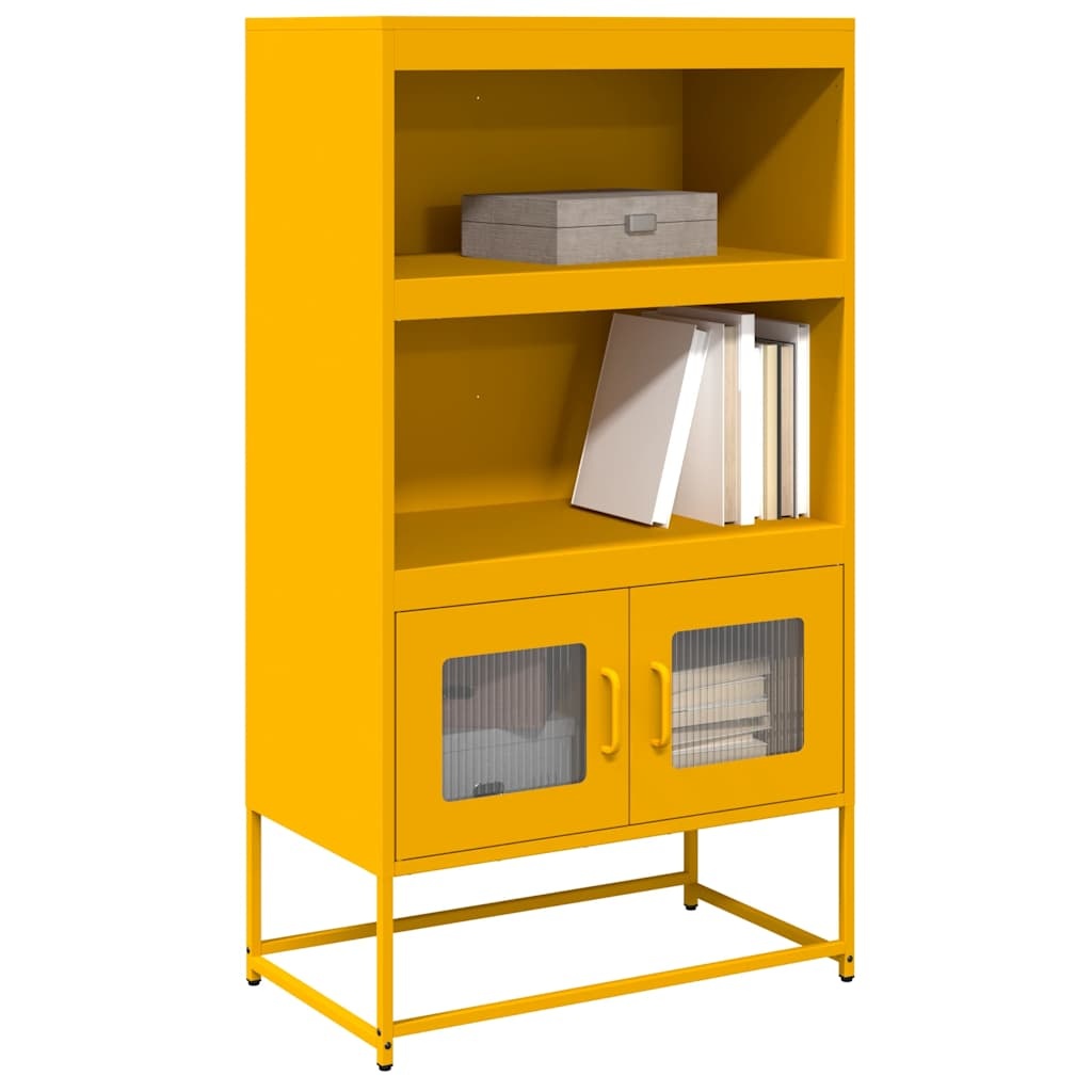 VidaXL Hoge kast 68x39x123 cm staal mosterdgeel