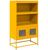 VidaXL Hoge kast 68x39x123 cm staal mosterdgeel