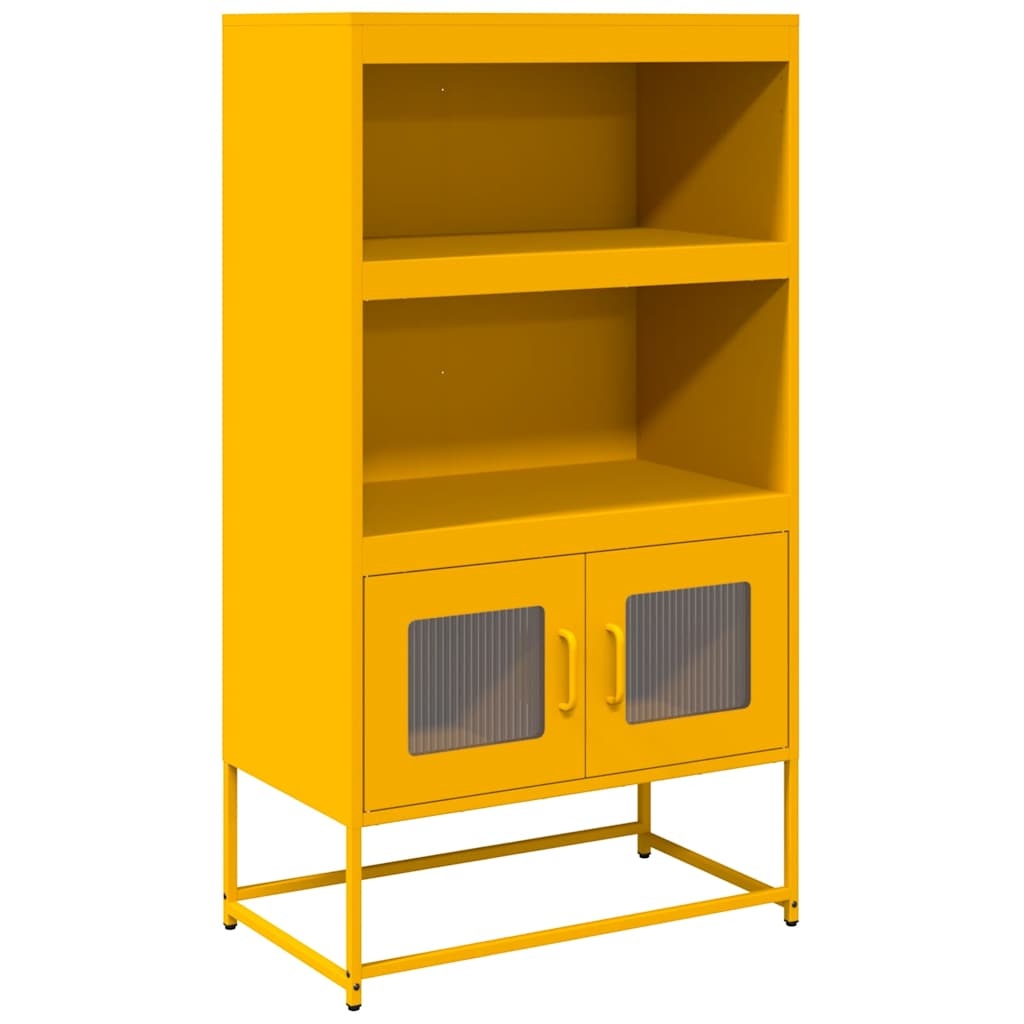 VidaXL Hoge kast 68x39x123 cm staal mosterdgeel