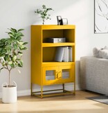 VidaXL Hoge kast 68x39x123 cm staal mosterdgeel