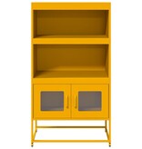 VidaXL Hoge kast 68x39x123 cm staal mosterdgeel