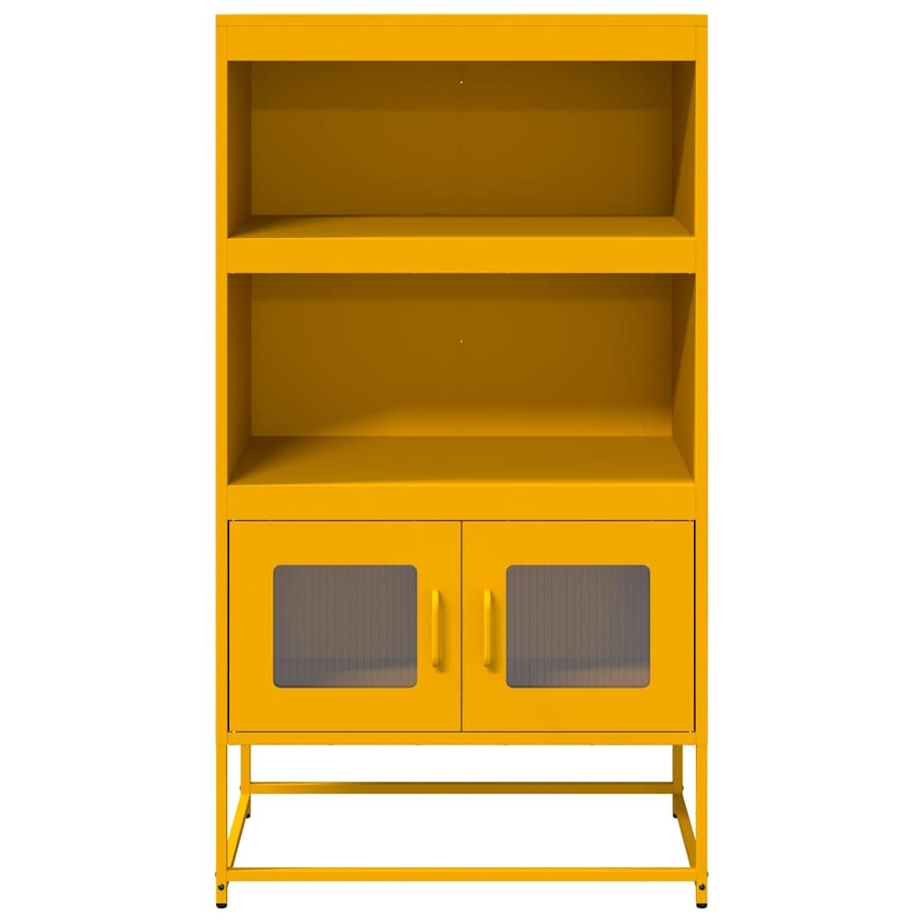 VidaXL Hoge kast 68x39x123 cm staal mosterdgeel