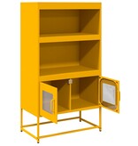 VidaXL Hoge kast 68x39x123 cm staal mosterdgeel