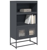 VidaXL Hoge kast 68x39x123 cm staal antracietkleurig