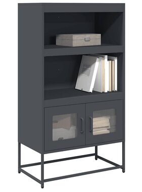 VidaXL Hoge kast 68x39x123 cm staal antracietkleurig