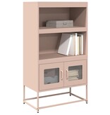 VidaXL Hoge kast 68x39x123 cm staal roze