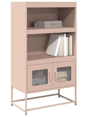 VidaXL Hoge kast 68x39x123 cm staal roze