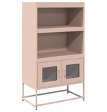 VidaXL Hoge kast 68x39x123 cm staal roze