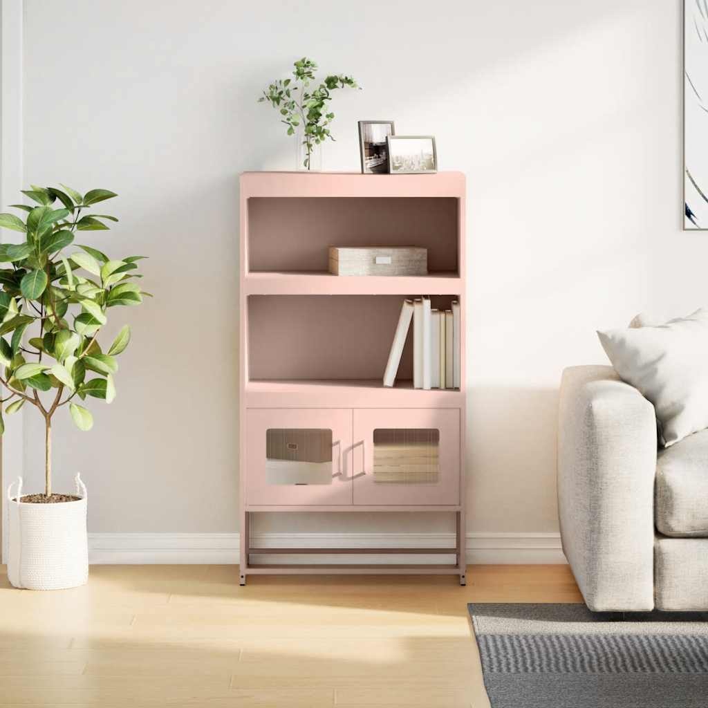 VidaXL Hoge kast 68x39x123 cm staal roze