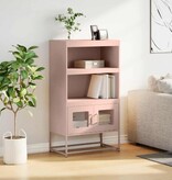 VidaXL Hoge kast 68x39x123 cm staal roze