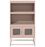 VidaXL Hoge kast 68x39x123 cm staal roze