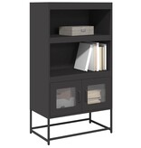 VidaXL Hoge kast 68x39x123 cm staal zwart