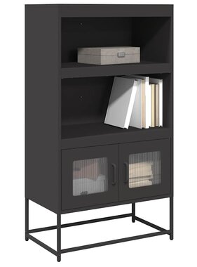 VidaXL Hoge kast 68x39x123 cm staal zwart