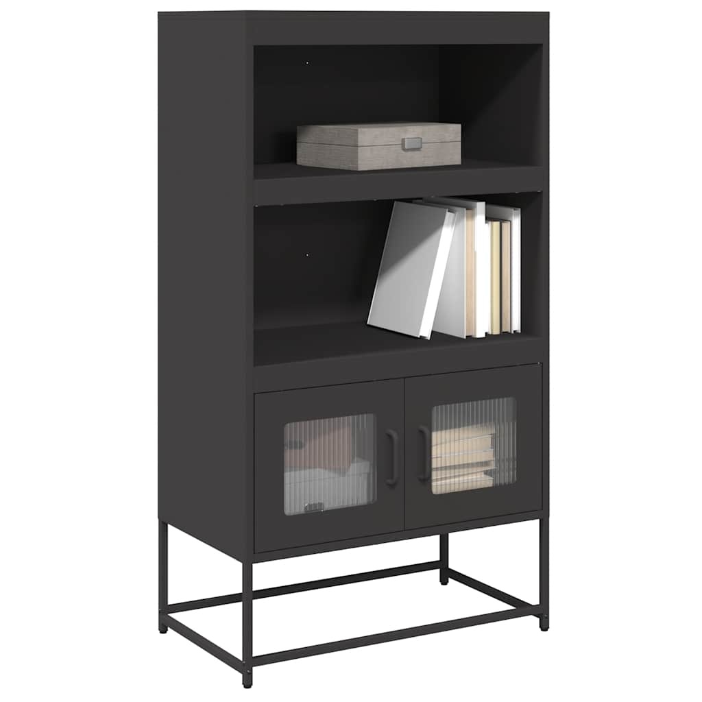 VidaXL Hoge kast 68x39x123 cm staal zwart