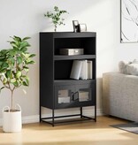 VidaXL Hoge kast 68x39x123 cm staal zwart