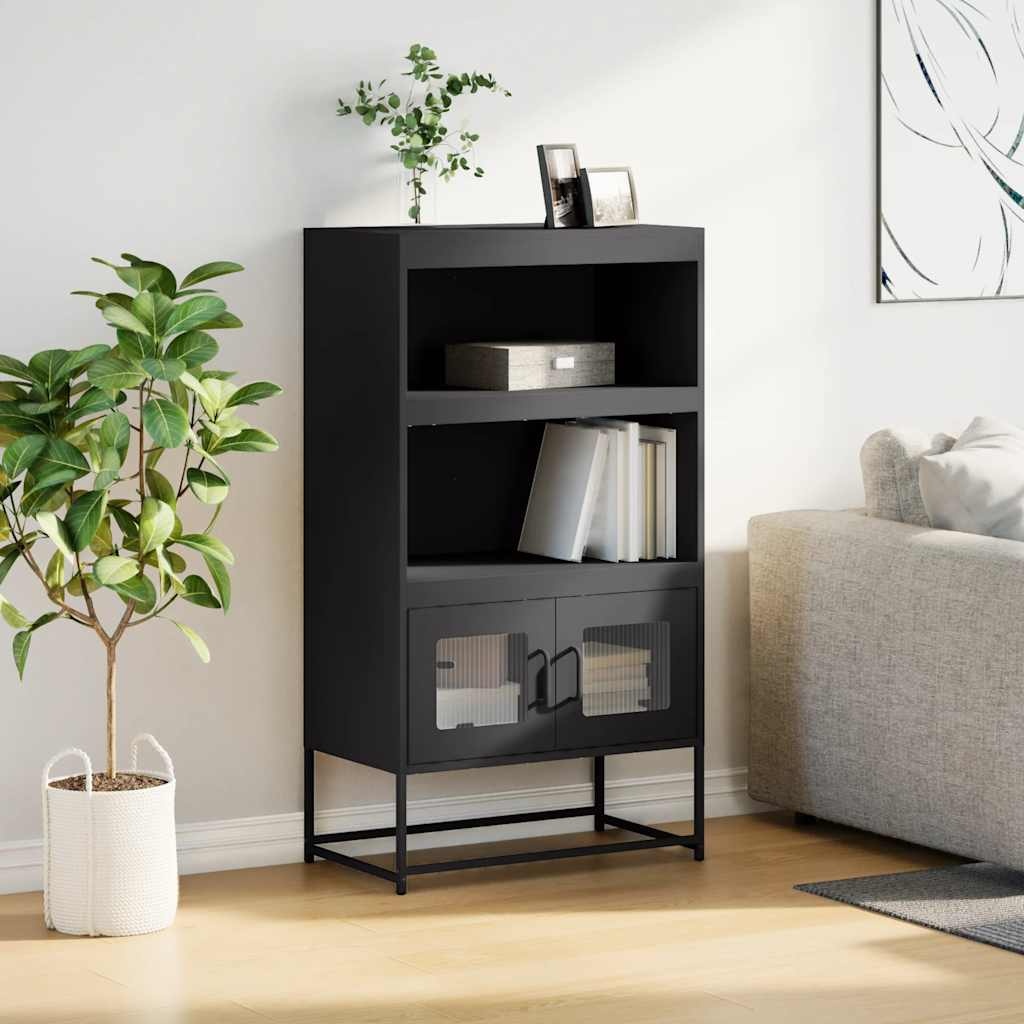 VidaXL Hoge kast 68x39x123 cm staal zwart