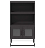 VidaXL Hoge kast 68x39x123 cm staal zwart