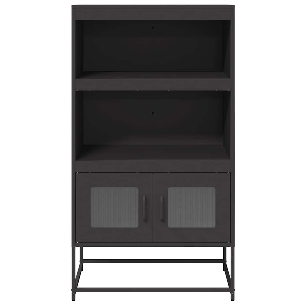 VidaXL Hoge kast 68x39x123 cm staal zwart